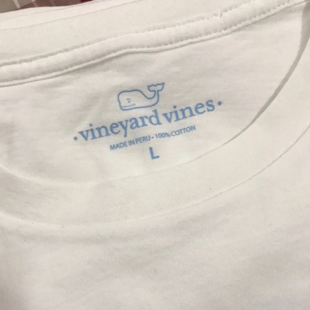 Vineyard Vines White Tee with Blue and Red Graphic - Picture 2 of 3